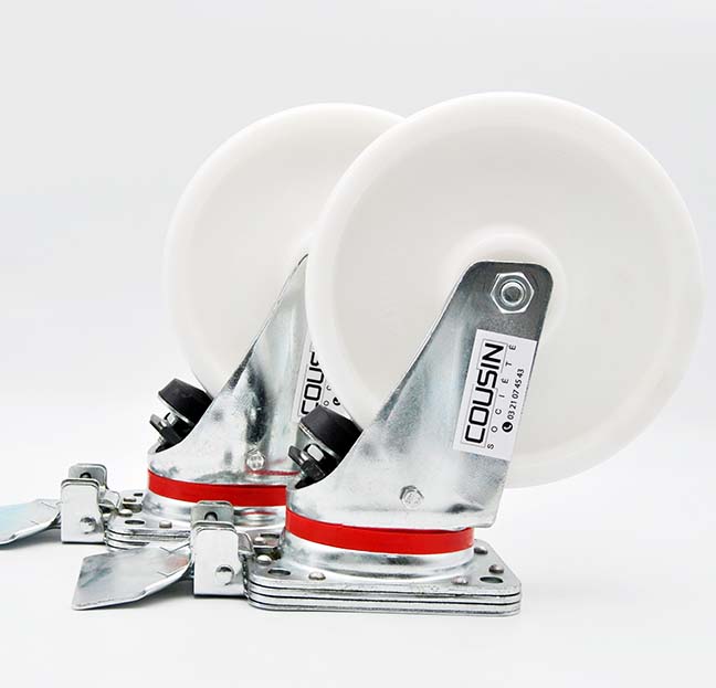 Roulette étanche chape zinguée  200mm – Lot de 2